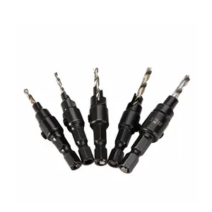 5 Buah Woodworking Hex Shank 2 Flute Tct Carbide Pertukangan Bor Bits Countersink Bor Bit Set untuk Kayu - Product Image 4