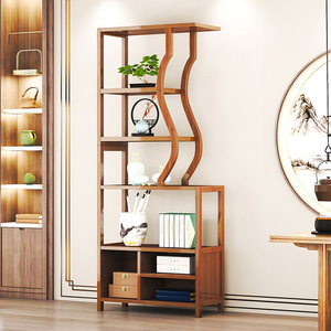 San Tai Antique Display Shelf Nan Bamboo Solid Wood Multi Functional Storage Cabinet For Tea Set Ornaments Home Decor - Product Image 2