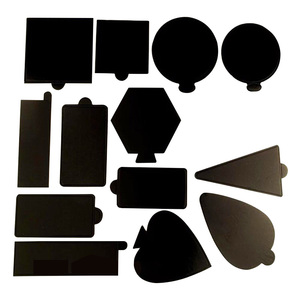 Các tông hình chữ nhật Bánh Cơ sở 3inch màu đen acrylic nhựa mini bánh Hội Đồng Quản Trị - Product Image 2