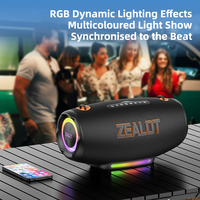 Enceinte sans fil d'extérieur Zealot S127 100W avec lumière RGB, batterie externe 24000mAh, étanche, stéréo TWS, charge rapide PD, musique de danse