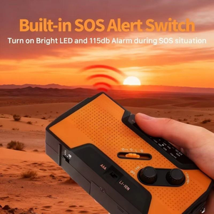 Radio Solar de Emergencia Imprescindible con Manivela, Banco de Energía, Alerta Meteorológica AM/FM, Material ABS, Supervivencia, Camping al Aire Libre - Product Image 2