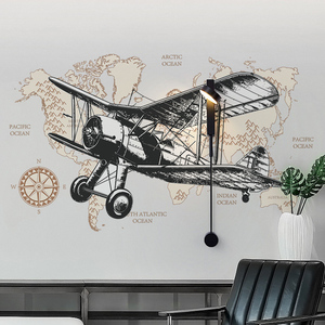 Adesivi murali per la decorazione della stanza del bambino, decorazione della parete della camera da letto, adesivi murali, aeroplano creativo - Product Image 5