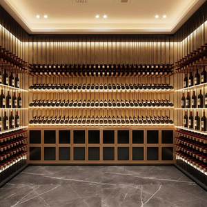 Estante de Vino de Pared Personalizado, Exhibición de Lujo para Bodega en Casa, Estantes en Capas, Diseño de Iluminación Oculta y Almacenamiento - Product Image 1