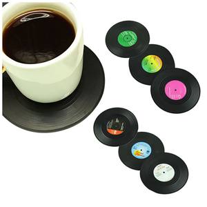Promocional personalizado impreso té cerveza bebida taza Vintage goma registro bebida vinilo posavasos - Product Image 3