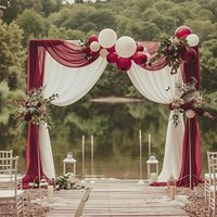 Decoraciones de Boda al por Mayor, Arco de Gasa Decorativo, Cortinas de Fondo para Eventos de Boda de Acrílico y Cristal, Estilo Europeo para Fiestas