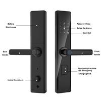 Tuya Smart WiFi serrure de porte numérique biométrique empreinte digitale et carte RFID/IC déverrouiller Smartphone App Compatible pour porte en verre en aluminium