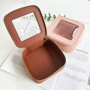 Hot bán New vuông TPU trong suốt rõ ràng mỹ phẩm trường hợp cho du lịch PU Saffiano biểu tượng tùy chỉnh trang điểm vệ sinh cá nhân vẻ đẹp Túi - Product Image 4