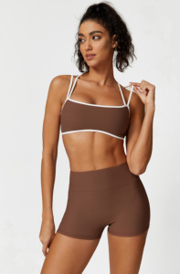 2025 Sườn Đan Vải New Activewear Phụ Nữ Phòng Tập Thể Dục Thiết Lập 2 Pcs Yoga Bộ Chất Lượng Cao Tập Thể Dục Bộ Thời Trang Cao Đàn Hồi Yoga Phù Hợp Với - Product Image 5