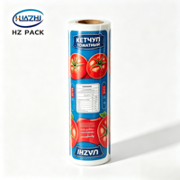 Rouleau de film rétractable en aluminium imprimé sur mesure pour sachets de sauces liquides, miel, ketchup, purée de fruits, qualité alimentaire, sans BPA, OEM ODM, sûr