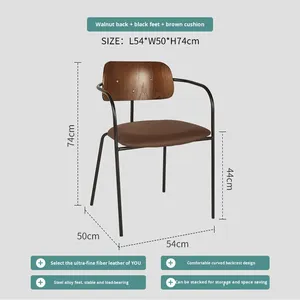 <span class=keywords><strong>Chaise</strong></span> de salle à manger en métal industriel nordique en <span class=keywords><strong>fer</strong></span> <span class=keywords><strong>forgé</strong></span> avec accoudoirs et dossier empilable Meubles de maison - Product Image 6