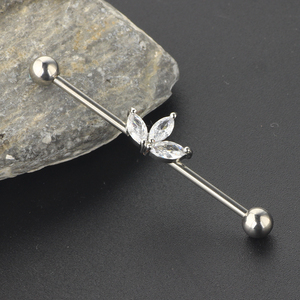 Boucles d'oreilles industrielles en acier inoxydable 316L 14G pour femmes et hommes, <span class=keywords><strong>piercing</strong></span> de cartilage hélix - Product Image 5