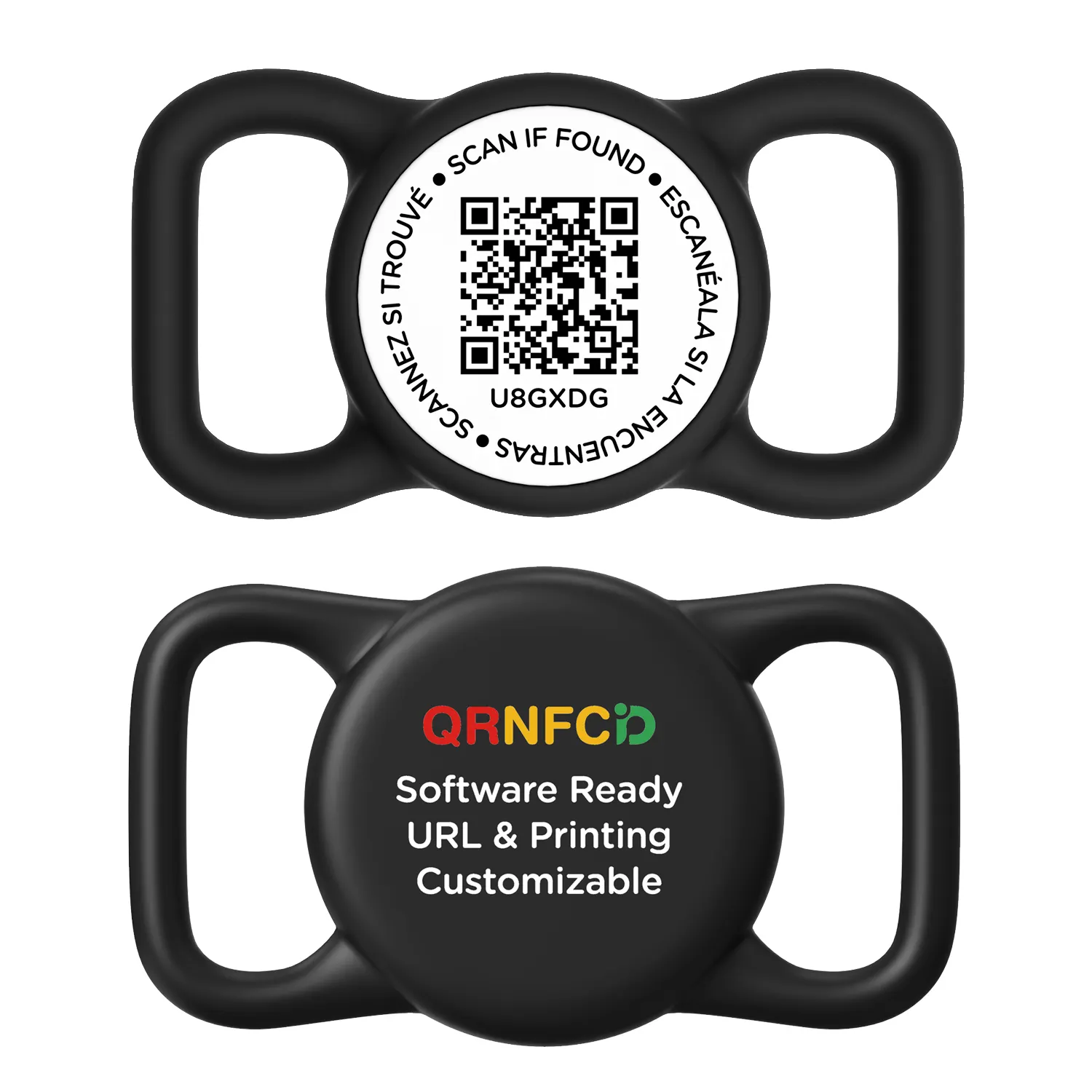Kode QR NFC silikon geser pada Tag ID kerah anjing peliharaan