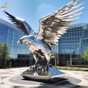 Custom americano metallo animale in <span class=keywords><strong>acciaio</strong></span> inox grandi statue di <span class=keywords><strong>aquila</strong></span> all'aperto - Product Image 3