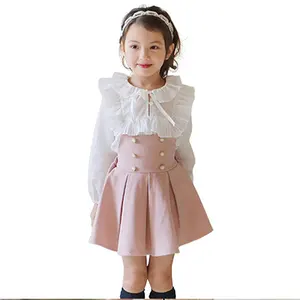 WEN Children Clothing Sets Girls Dress + Lace T Shirt 2 Pieces Set Princess Baby Girl Autumn Girls Clothes Little Clothes