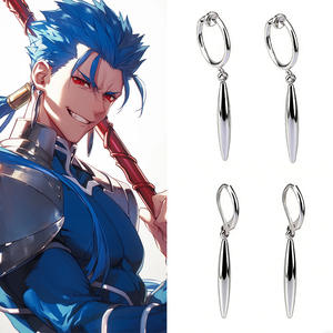 Pendientes de Clip con Diseño de Dibujos Animados, Metal Galvanizado, Estilo Fate Night of Destiny Library-Churin, para Cosplay - Product Image 1