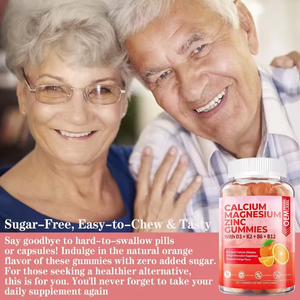 Bonbons gélifiés sans sucre pour adultes, enrichis en calcium, magnésium, zinc, vitamines D3 et B12, pour le soutien des os et du système immunitaire - Product Image 3