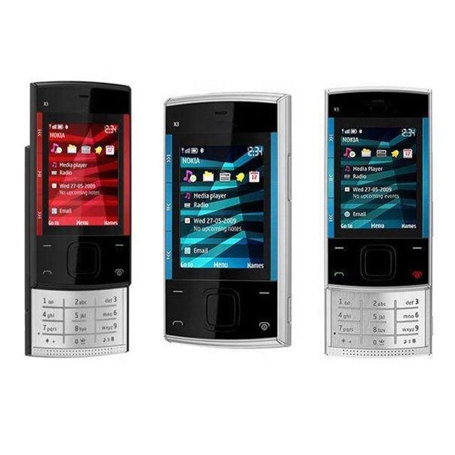 Original Cheap Phones Wholesale Slider Simple Factory Unlocked GSM Mobile Cell Phone X3-00 X3 Slider for Nok