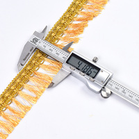 Conception professionnelle sur mesure 5.5Cm barbe de Dragon en soie dorée garniture dorée pour rideau frange dentelle