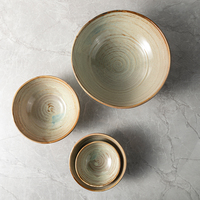 Vaisselle japonaise Vajilla, restaurants décontractés, chic et élégant, service de table en céramique rétro, moucheté réactif, vaisselle en céramique marron