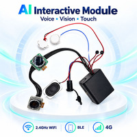Module d'accompagnement IA personnalisé avec yeux LCD dynamiques, chat vocal, capteur tactile et retour de vibration pour personnages en peluche