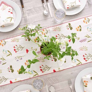 Chemins <span class=keywords><strong>de</strong></span> <span class=keywords><strong>table</strong></span> en <span class=keywords><strong>lin</strong></span> imprimé avec bord brodé linge <span class=keywords><strong>de</strong></span> <span class=keywords><strong>table</strong></span> nappes <span class=keywords><strong>de</strong></span> fête serviettes <span class=keywords><strong>de</strong></span> <span class=keywords><strong>table</strong></span> ensemble pour mariage taille personnalisée - Product Image 2