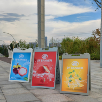 Panneau de signalisation de trottoir en A, moderne, léger, pliable, portable, en plastique, rempli d'eau, double face, avec système de changement rapide