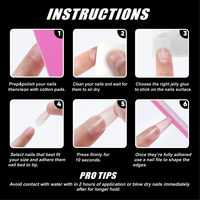 Ongles artificiels longs de qualité salon, 24 pièces, forme stiletto, couvrance totale, en ABS, à presser, avec lime offerte