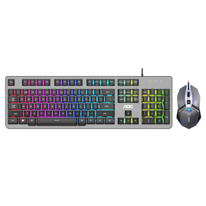AOC KM410 <b>Wired</b> <b>Keyboard</b> Mouse Combo 104 Keys RGB Backlit Gaming Metal Design - Product Image 3