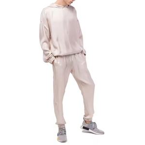 Sudadera con Capucha de Seda Unisex de Lujo con Logotipo Personalizado OEM, Sudadera Informal de Manga Larga para Hombre - Product Image 4