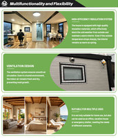 Maison conteneur extensible certifiée ISO, résistante au vent, 20 pieds, 40 pieds, maison modulaire préfabriquée moderne, villa préfabriquée résistante aux intempéries