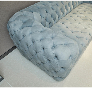 Nuevo Mueble de Lujo, Diseñadores Italianos, Sofá Seccional Moderno de Cuero con Mechones, Conjunto de Sofás de Cuero Nobuk con Mechones - Product Image 4