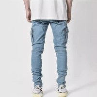 En stock – Nouveaux jeans homme style rock vieilli 2025, coupe slim élastique avec poches latérales, pour l'UE/États-Unis