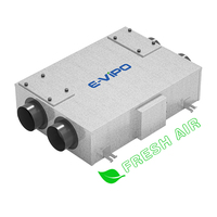 Système de Ventilation Double Flux E-VIPO VMC à Récupération de Chaleur HRV avec Fonction Bypass pour Air Frais et Air Extrait