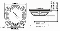 (4-008) Haut-parleur à pavillon pleine fréquence de 4 pouces 20W 8 Ohm, haut-parleur pleine gamme de 4 pouces pour enceintes bibliothèque