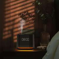 Diffuseur d'arômes intelligent avec horloge, affichage unique, design de table en plastique, sans eau, pour huiles essentielles, système biphasique 1 an pour maison et hôtel