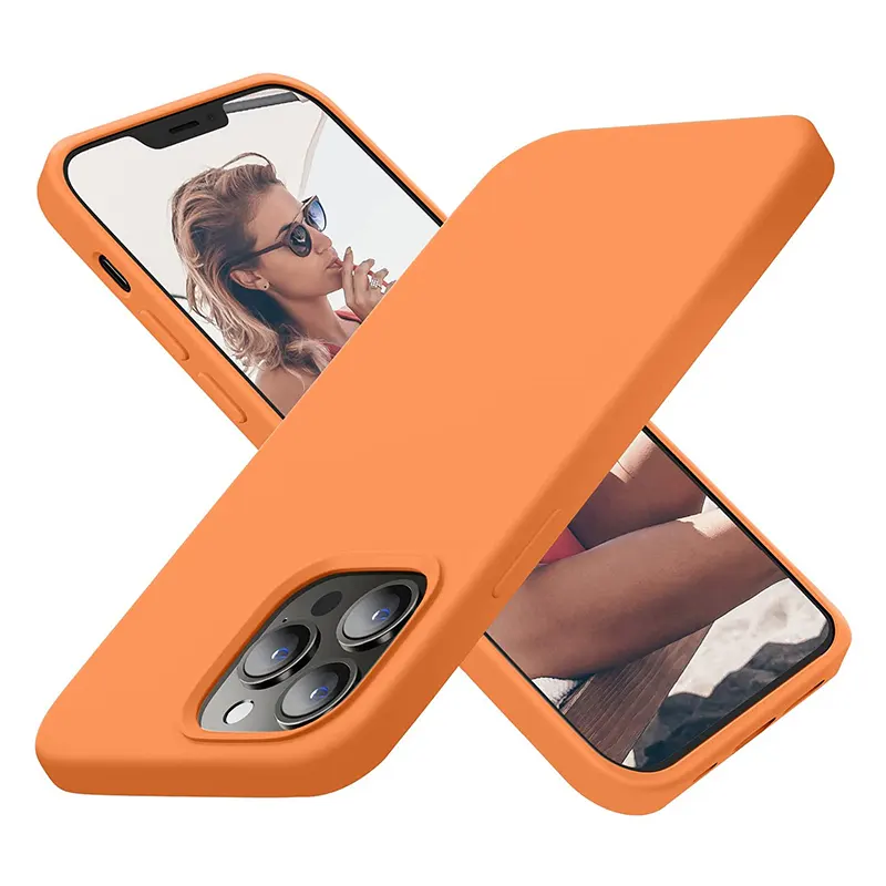 IPhone13用ウルトラスリム耐衝撃性バックカバー液体シリコンラバージェルソフトTPU電話ケースiPhone12 11 Pro Max XS XR 78