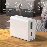 Chargeur de voyage Schitec 20W double USB Type a & C chargeur adaptatif rapide pour appareil d'alimentation écouteur de bureau charge prêt à être expédié