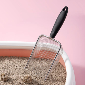 Cuchara para arena para gatos, pala de esquina para limpiador de arena resistente, pala para arena de malla de acero inoxidable, palas para heces de pollo Rutin - Product Image 1