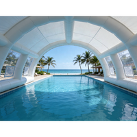 Dôme de piscine transparent de grande taille de qualité commerciale personnalisé, couverture de piscine gonflable transparente, dôme d'air rétractable pour piscines à usage domestique