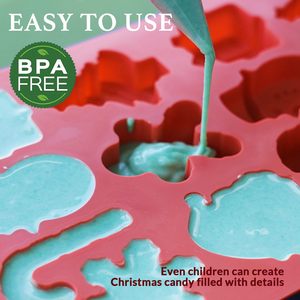 Stampi <span class=keywords><strong>Natalizi</strong></span> in Silicone <span class=keywords><strong>per</strong></span> Sapone, Torte, <span class=keywords><strong>Biscotti</strong></span>, Cioccolato, Albero di Natale, Babbo Natale, Omino di Pan di Zenzero, Bastoncini di Zucchero - Product Image 6