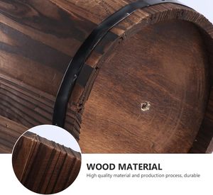 Flor de madera bucketcountrywind flor potwooden bucketplant pot boxcon orificio de drenaje handlesuitable para patio jardín patio trasero - Product Image 6