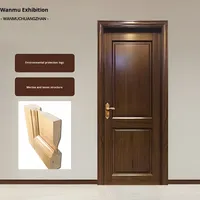 Foshan Fabriek Massief Hout Slaapkamer Binnendeur Sapele Gelakt Milieuvriendelijk Rood Kersen Waterdicht Afgewerkt Modern Design