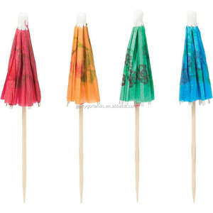 Mini Parasol pics en bois pour boissons - Product Image 4