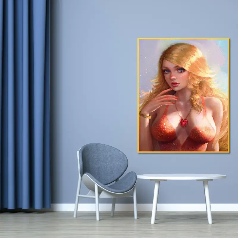 Großhändler hochauflösende Leinwandkunst-Drucke sexy Frauen Animation Wandkunst individuelle gerahmte Wanddekoration für Schlafzimmer