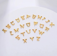 5 pièces/paquet Mini a à Z 26 Alphabet breloques en acier inoxydable pendentif lettre initiale pendentif collier Bracelet cheville bijoux à bricoler soi-même