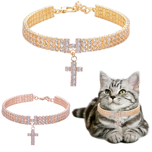 Magnifique collier pour chat et chien avec nœud en cristal, bijoux de fête pour princesse, collier pour animaux de compagnie - Product Image 5