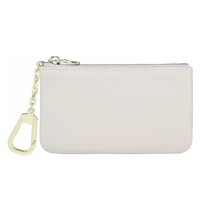 Porte-monnaie en cuir PU de haute qualité à prix d'usine, sac souple pour clés, couleurs unies, avec fermeture éclair, porte-cartes
