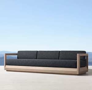 Muebles modernos de <span class=keywords><strong>exterior</strong></span> impermeables, tela de <span class=keywords><strong>exterior</strong></span> de teca de espuma seca, juegos de jardín y patio, sofá de <span class=keywords><strong>madera</strong></span> - Product Image 5