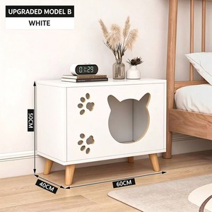 Casa para Gatos Multifuncional de Madera, Mesita de Noche, Refugio para Mascotas Pequeñas, Gabinete de Almacenamiento, Resistente al Desgaste, Mueble de Interior para Todas las Estaciones - Product Image 3