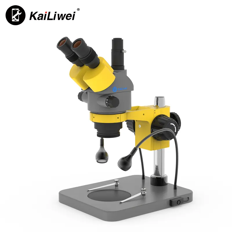 Kailiwei — microscope trinoculaire optique 6-55x, Base de réparation électronique, avec zoom numérique stéréo, fabrication pour la réparation des téléphones portables,